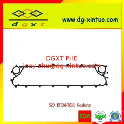 Custom S20A EPDM heat exchanger gasket for  PHE water to water plate heat exchanger with CE ISO9001 CO FE